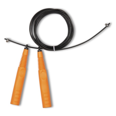 Купить Скакалка высокооборотная Кроссфит стальной шнур в оплетке 2.9 м чёрно-оранжевая в Борзи 